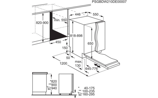 Съдомиялна за вграждане на 45см AEG FSE73507P